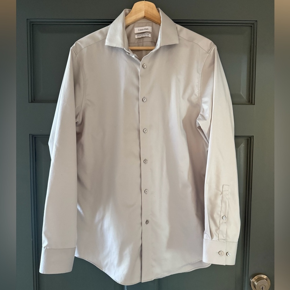 Calvin Klein Men's Light Gray Dress Shirt
